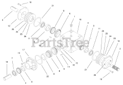 Toro 74187 (Z 350) - Toro 48" Z Master Zero-Turn Mower with Bagger (SN: 200000001 - 200000500) (2000) GEARCASE ASSEMBLY NO. 100-5842