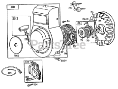 Cub Cadet 586 (252-586-100) - Cub Cadet Edger Engine (1992) B&amp;S 3 HP Rewind Starter Ass'y, Clutch and Armature Ass'y