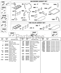 Briggs & Stratton 589447-0308-E2 - Briggs & Stratton Horizontal Engine Engine Gasket Set, Valve Gasket Set, Connectors