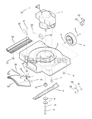 Briggs & Stratton 22277x199B - Briggs & Stratton 22" Walk-Behind Mower (1997) (AAFES) Mower Housing Assembly