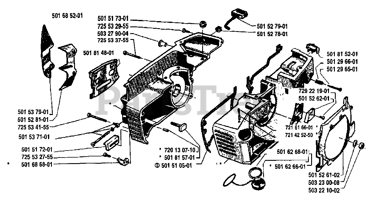 Husqvarna 61 Husqvarna Chainsaw (198309) Crankcase Assembly Parts Lookup with Diagrams