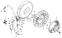 Honda EG1500 K4 A (G200) - Honda Generator, Made in Japan (SN: G200-1000107 - G200-9999999) FLYWHEEL + POINTS