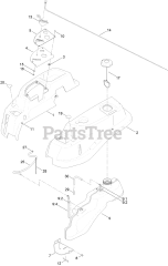 Toro 74661 (ZS 5000) - Toro 50" TimeCutter Zero-Turn Mower (SN: 400000000 - 400899999) Body Styling and Fuel Tank Assembly