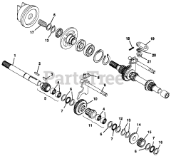 Gravely 987015 (8123) - Gravely Lawn Tractor, 12hp, With Hydraulic Lift (SN: 000101 & Above) NUMBER ONE SHAFT - FORWARD CLUTCH