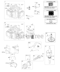 Briggs & Stratton 44N877-0006-B1 - Briggs & Stratton Vertical Engine Cylinder, Crankshaft, Camshaft, Air Guides