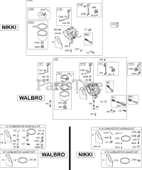 Briggs & Stratton 284707-1046-E1 - Briggs & Stratton Vertical Engine Carburetor, Carburetor Overhaul Sets