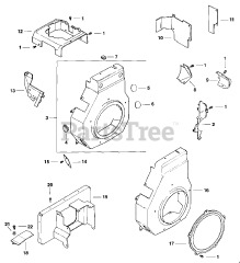 Kohler CH13-22516 - Kohler Command PRO Single Engine, Made for Brauchle, 13hp, 9.7kW Blower Housing &amp; Baffles 6-27-9 (TP-2401-B)