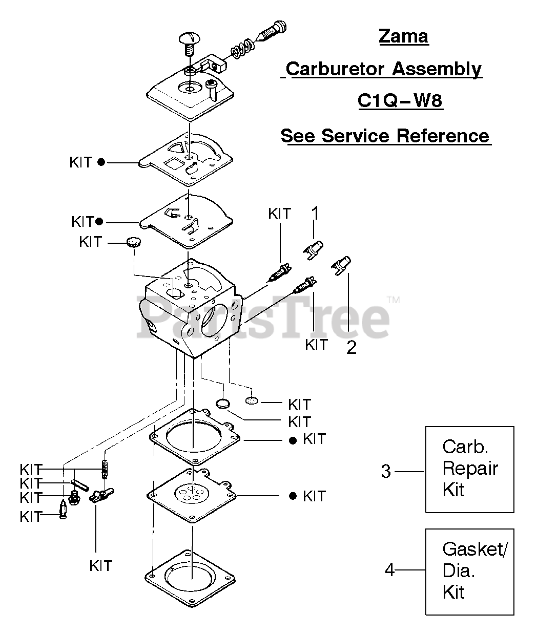 Poulan 2155 Poulan Plus Chainsaw (Type 3) Carburetor Assembly (Zama