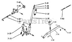 Toro 1-0357 (C-120) - Toro Lawn Tractor (1975) 7.030 Lift Linkage (fig. 7b)