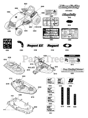 Simplicity 2691368-00 - Simplicity Regent S 48" Lawn Tractor, 25hp Briggs & Stratton Decals Group