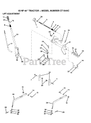 Electrolux/AYP CT 1844 C - Electrolux/AYP Lawn Tractor (1992) LIFT ADJUSTMENT