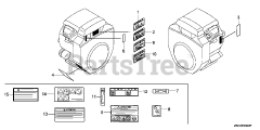 Honda GX620 U1 QZB2 (GCARK) - Honda Engine, Made in Japan (SN: GCARK-1000001 - GCARK-9999999) LABEL