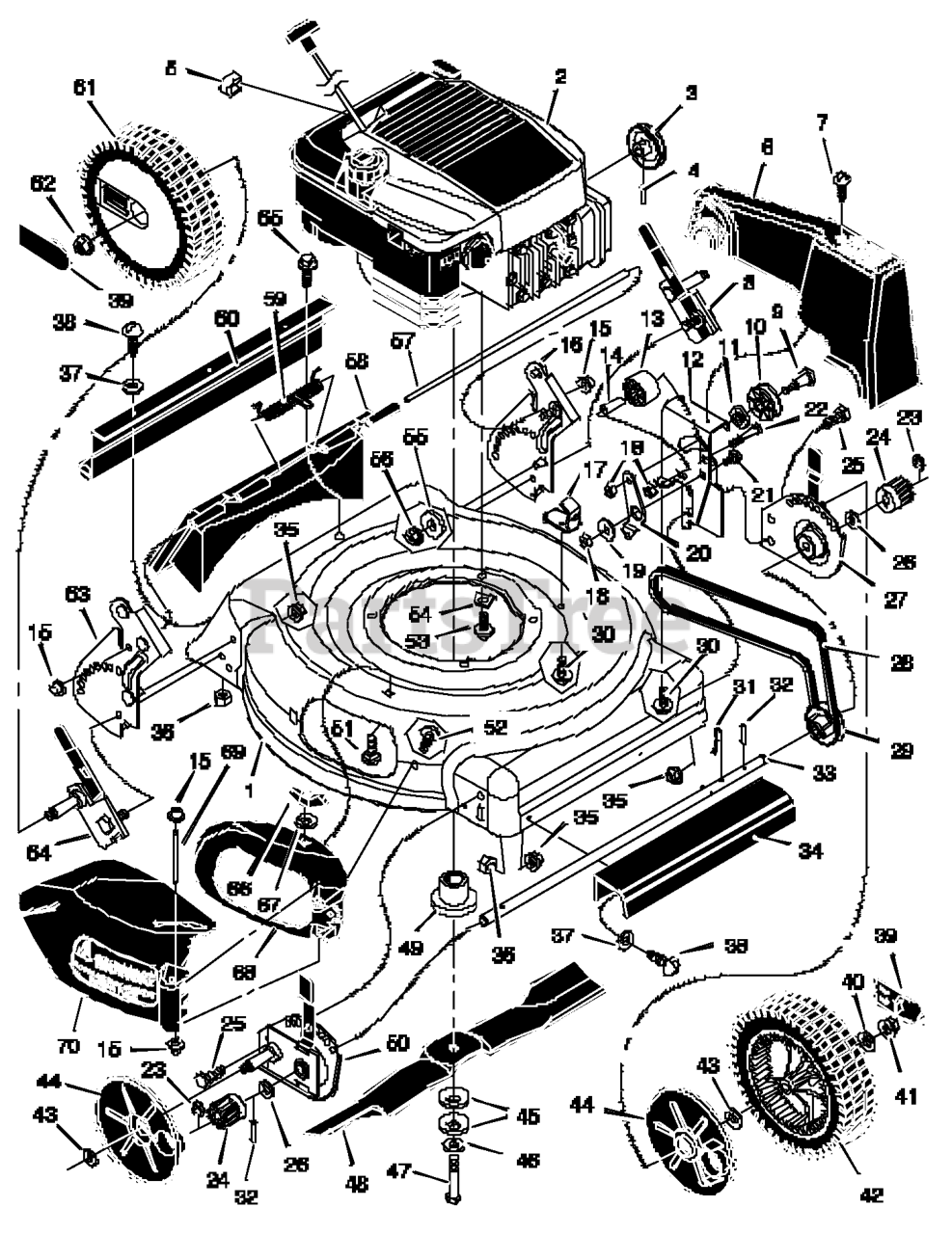 Scotts 20605x7B - Scotts 20" Walk-Behind Mower (1997) Mower Assembly