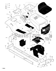 Briggs & Stratton 38515x92B - Briggs & Stratton 38" Lawn Tractor (1998) Chassis &amp; Hood