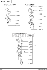 Subaru Robin EX270DS5013 (EX27) - Subaru Robin Engine 315 Intake &amp; Exhaust