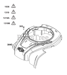 Briggs & Stratton 8P502-0157-H5 - Briggs & Stratton Vertical Engine Blower Housing Group