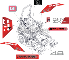 Gravely 991286 (Pro-Turn ZX 48) - Gravely Pro-Turn 48