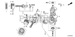 Honda BF175 AK1 XA (BAJJ) - Honda Marine Engine, Made in Japan (SN: BAJJ-1300001 - BAJJ-9999999) CRANKSHAFT + PISTON