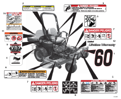 Gravely 992194 (PM 260H XDZ LPG) - Gravely Pro-Master 60" Zero-Turn Mower, 31hp Kawasaki Propane (SN: 000101 & Above)