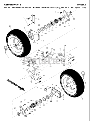 Husqvarna 9027 STE (961910003-02) - Husqvarna 27" Snow Blower (2007-01) WHEELS &amp; TIRES
