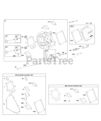Briggs & Stratton 206432-0100-E9 - Briggs & Stratton Horizontal Engine Cylinder Head, Gasket Set - Engine, Gasket Set - Valve, Valves