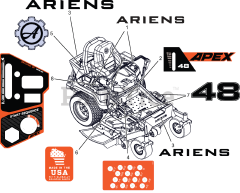 Ariens 991324 - Ariens Apex 48" Zero-Turn Mower, 23hp Kawasaki FR, Side-Discharge (SN: 000101 - 119999)