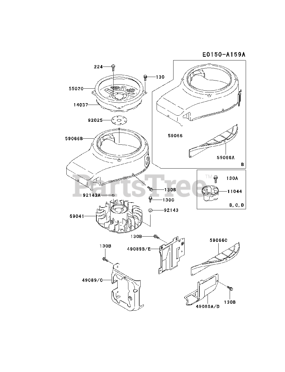 勝虫図　K-011-1BR3 Kawasaki FC540V-CS03 - Kawasaki Engine COOLING-EQUIPMENT Parts