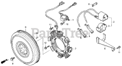 Honda H4518 H HSA/C (MZAT) - Honda Lawn Tractor, Made in Japan (SN: MZAT-3000001 - MZAT-3999999) FLYWHEEL (H4518H)