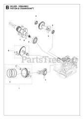 Husqvarna 529448601 - Husqvarna Engine (2018-10) PISTON &amp; CRANKSHAFT
