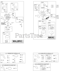 Briggs & Stratton 212802-0110-E1 - Briggs & Stratton Vertical Engine Carburetor, Kit/Gasket Sets - Carburetor