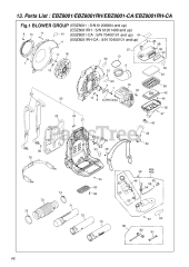 RedMax EBZ 8001 RH-CA - RedMax Backpack Blower, CARB (SN: 70400101 & Above) (2007-04)