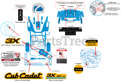 Cub Cadet 3X 28 HD (31AH5DVY710) - Cub Cadet 3X 28" HD Snow Thrower (2018) Label Map