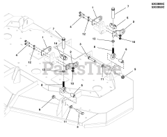 Ferris ISX 3300 (5902066) - Ferris ISX3300 Series 60" Zero-Turn Mower, 31hp Kawasaki Deck Lift Group - Deck Hangers