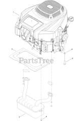 Toro 74661 (ZS 5000) - Toro 50" TimeCutter Zero-Turn Mower (SN: 400000000 - 400899999) Engine and Muffler Assembly