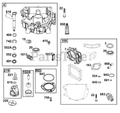 Briggs & Stratton 44U677-0016-B5 - Briggs & Stratton Vertical Engine Crankcase Cover/Sump Group