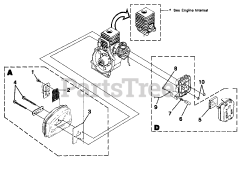 Homelite UT-20720 - Homelite TrimLite String Trimmer Muffler - Air Cleaner