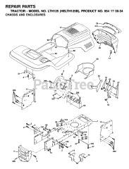 Husqvarna LTH 125 (954170034-B) - Husqvarna Lawn Tractor (2001-03) CHASSIS &amp; ENCLOSURES