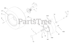 Toro 73428 (312-8) - Toro Garden Tractor (SN: 089000001 - 089000499) (1998) Wheel Assemblies