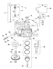 Cub Cadet LT 1045 (13BP11CH756) - Cub Cadet 46" Lawn Tractor (2007 & Before) Kohler SV710-0019 Crankcase