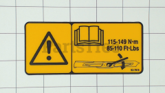 Exmark 1-323586 Blade Bolt Torque Decal