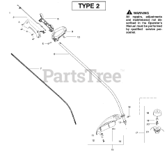 Poulan XT 260 - Poulan String Trimmer, Type 2 (2009-03) Handle &amp; Controls - Type 2