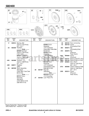 Briggs & Stratton 582447-0477-E2 - Briggs & Stratton Horizontal Engine Piston, Rings, Flywheel, Clutch