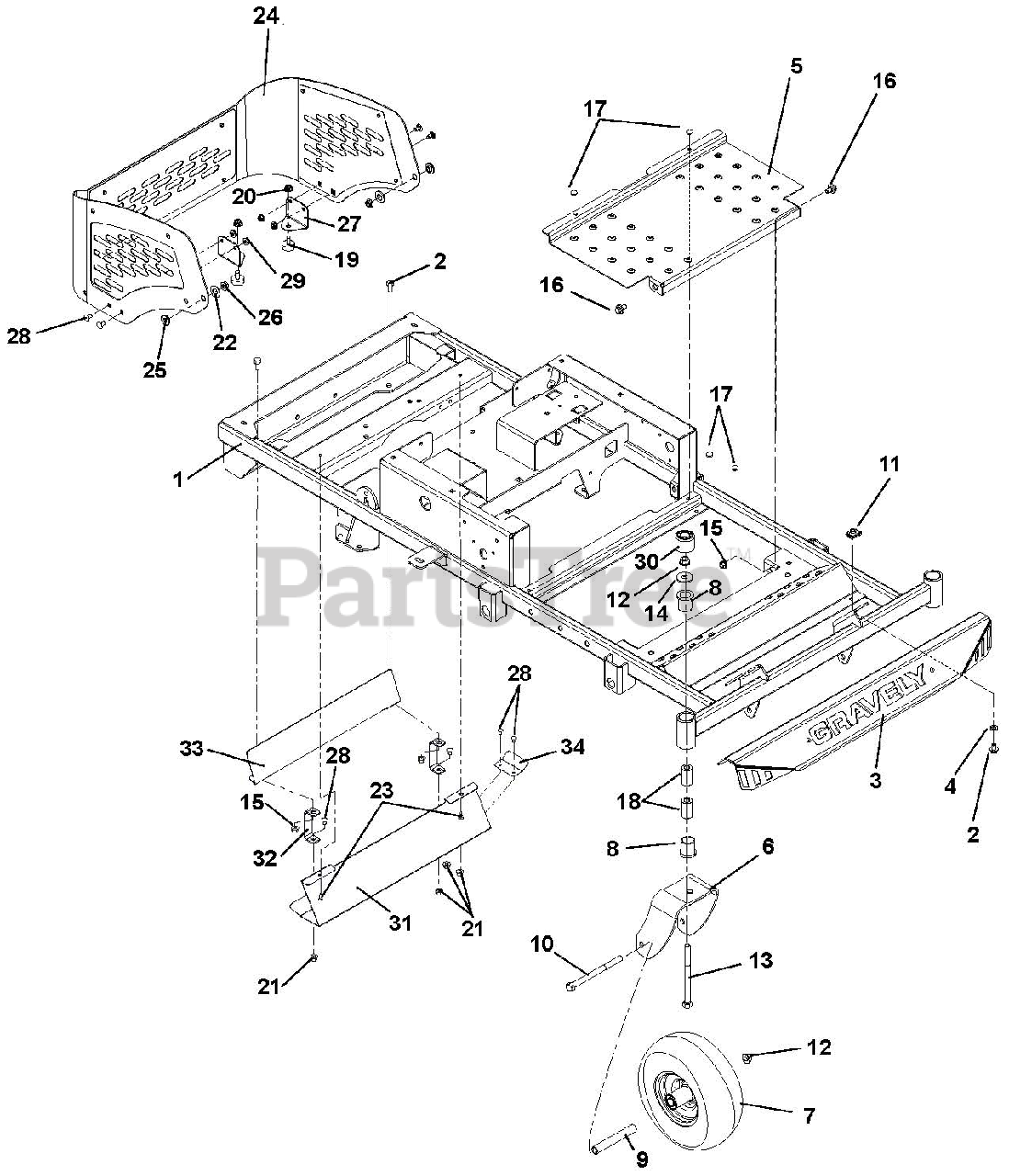 Gravely 915198 (ZT XL 48) - Gravely 48" Zero-Turn Mower, CARB (SN