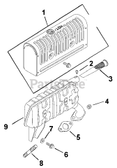Kohler CS8.5-951507 - Kohler Command PRO Engine, Basic Version, 8.5hp, 6.34kW Exhaust System 11-7-8 TP-2536