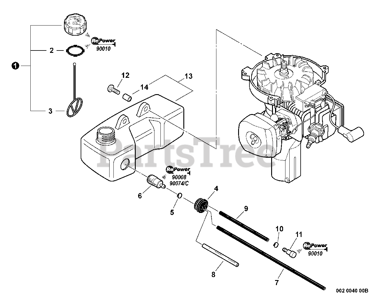 Echo TC210 Echo Tiller Cultivator (SN 07001001 07999999) Fuel