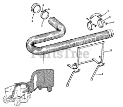AGCO 312 (1600046) - AGCO Lawn Tractor, 12hp Vacuum Collector Roving Nozzle Group (1505I54)