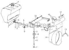 Cub Cadet 1604 (143-580-100) - Cub Cadet Garden Tractor Fuel Tank &amp; Support