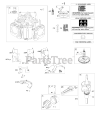Briggs & Stratton 49M877-5598-G5 - Briggs & Stratton Vertical Engine Cylinder, Crankshaft, Camshaft, Air Guides, Piston, Rings, Connecting Rod