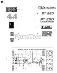 Husqvarna PT 26 D - Husqvarna Swedish Riding Mower (Original) DECALS