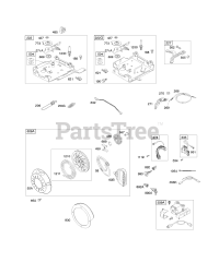 Briggs & Stratton 12C314-0131-E1 - Briggs & Stratton Horizontal Engine Controls, Electric Starter, Governor Spring, Ignition, Rewind Starter